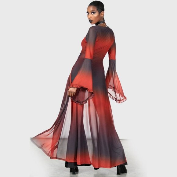 🆕️FIRM (LAST ONE) Killstar Everlasting Cold Sheer Ombre Bell Sleeve Cape L - Picture 3 of 12